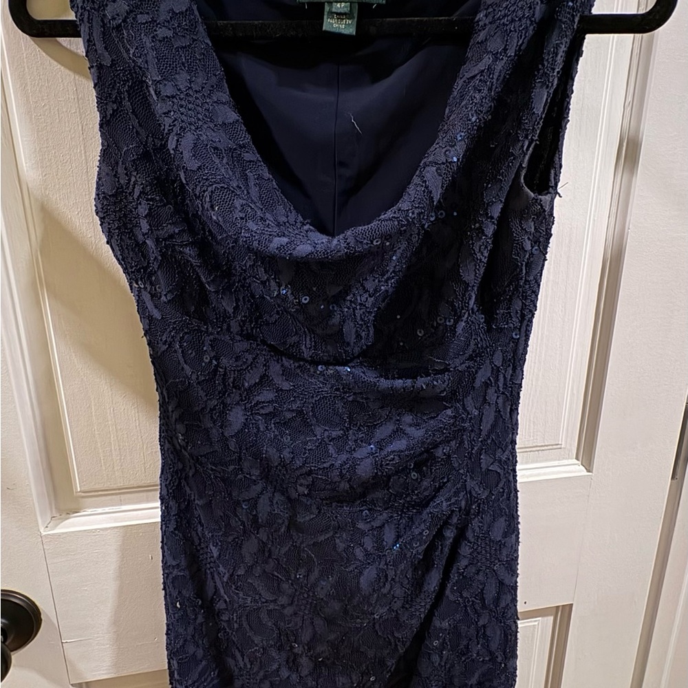 Elegant Navy Lace Dress Ral